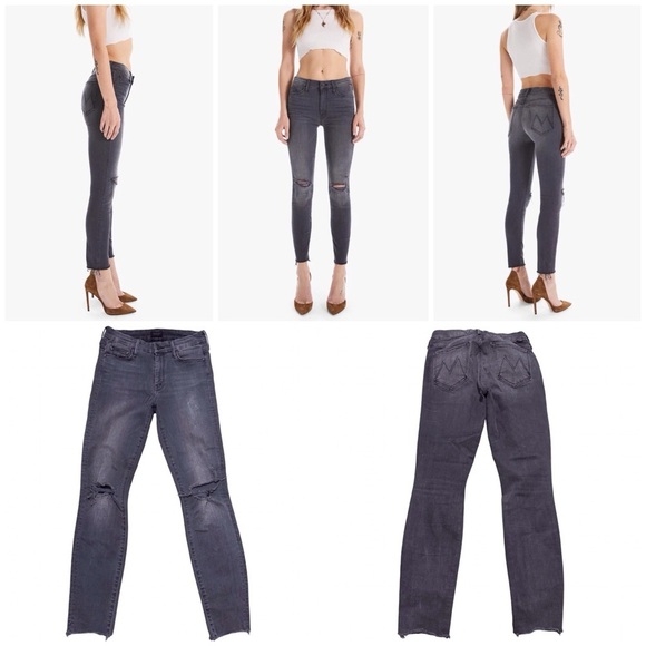 MOTHER DENIM LOOKER ANKLE FRAY Skinny Jeans in BURNING OUT LANTERNS Size 26 - Picture 1 of 14